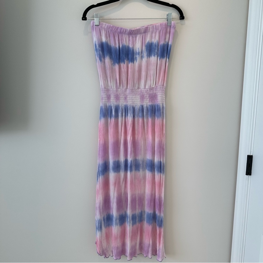 Becca Swim Cover Up Free Bird Strapless Tie Dye Beach Coverup Lake Beachy Pink - Picture 6 of 15